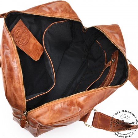 Кожаная деловая сумка "Окленд нью" (рыжий антик)